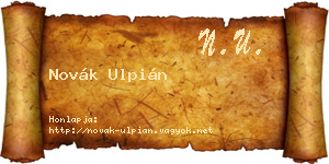 Novák Ulpián névjegykártya